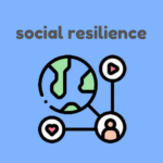 social resilience - an image of an icon expressing social resilience including the world love hearts and a person