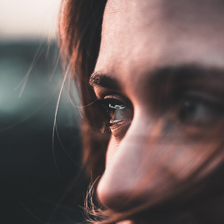 An image of a woman's face close up